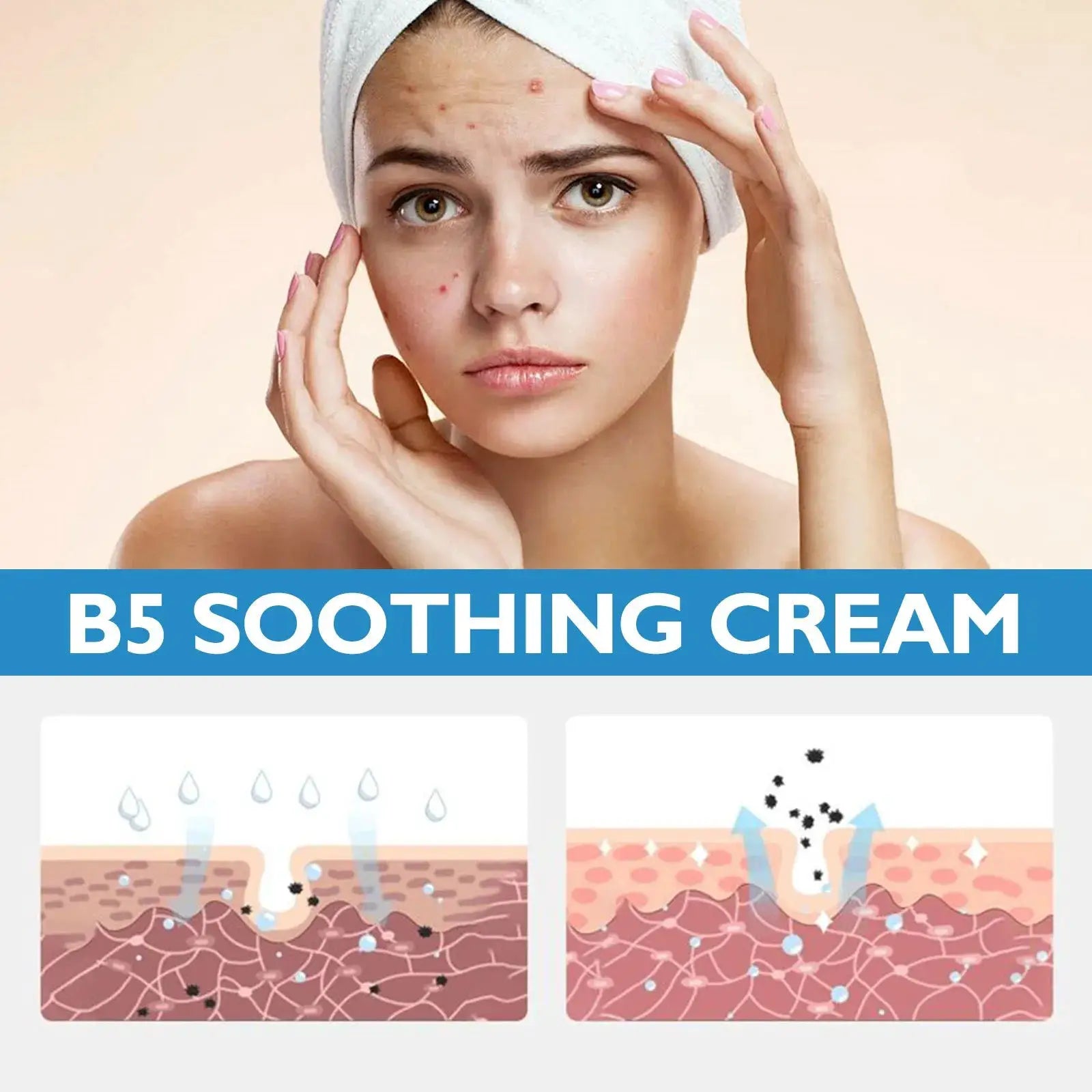 EELHOE B5 Moisturizing Repair Cream Moisturizing Brightening Skin Color Repairing Skin Barrier Moisturizing Skin Care Face Cream