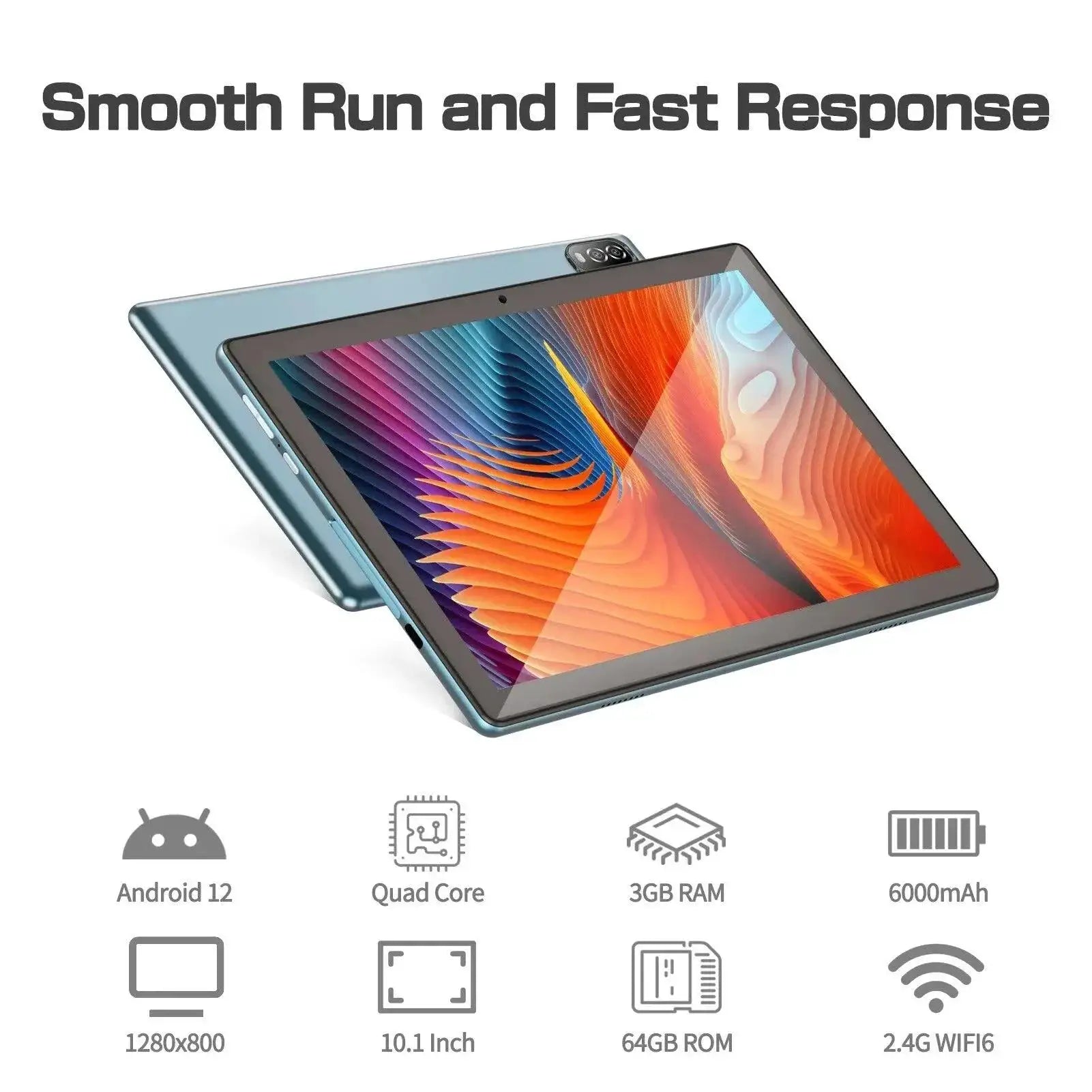 Pritom 10 Inch Android Tablet Quad Core HD Display