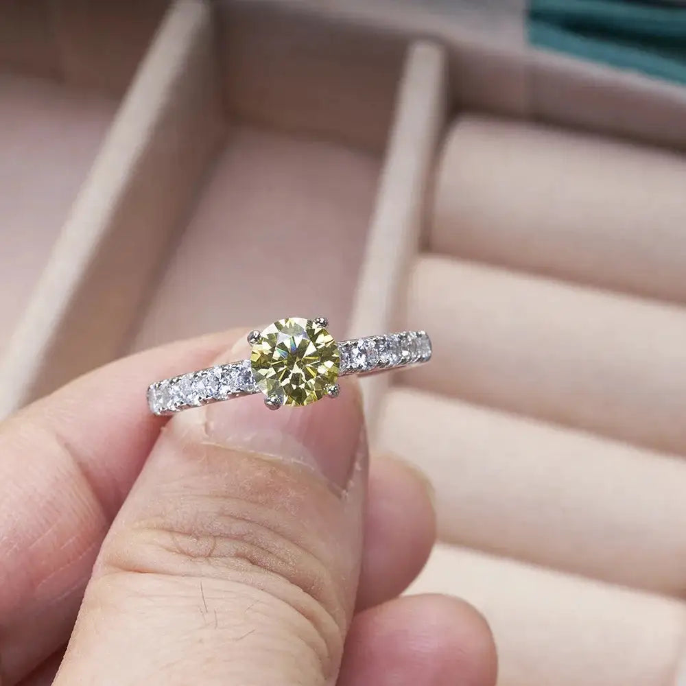 Moissanite Ring in Sterling Silver Suitable — product view 3