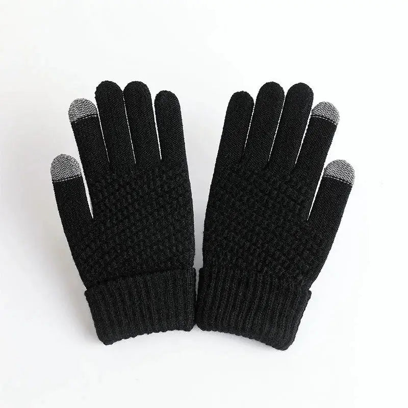 Womens Cashmere Knitted Winter Gloves With Touchscreen