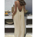 Women Strapless Backless Maxi Dress Sleepwear Loungewear Casual Loose Fit Summer