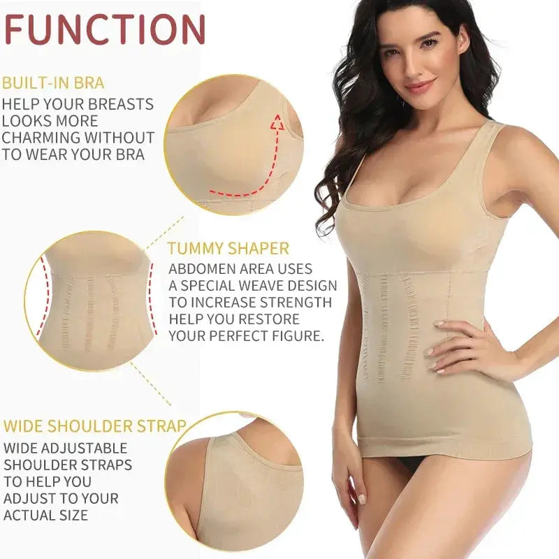 Sculpting Womens Seamless Padded Camisole For Tummy Control