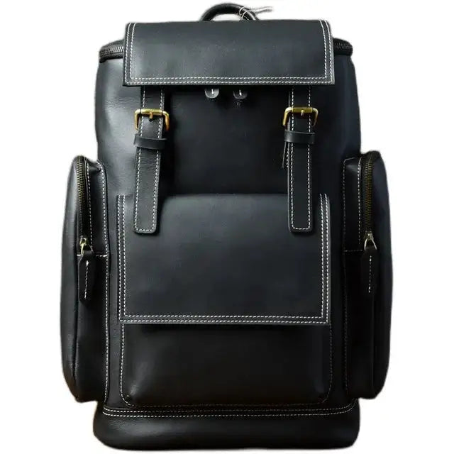 Vintage Crazy Horse Leather Backpack Men — product view 8