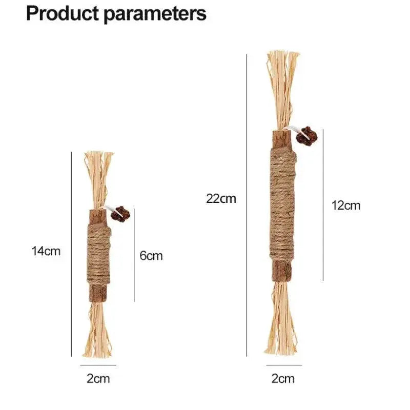 Cat Chew Stick Toy Natural Dental Health Hemp Rope Freshener
