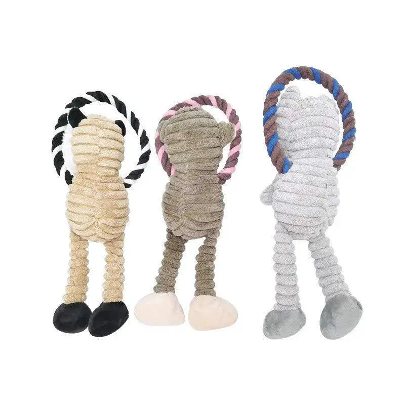 Dog Plush Squeaky Chew Toy for Clean Teeth and Play