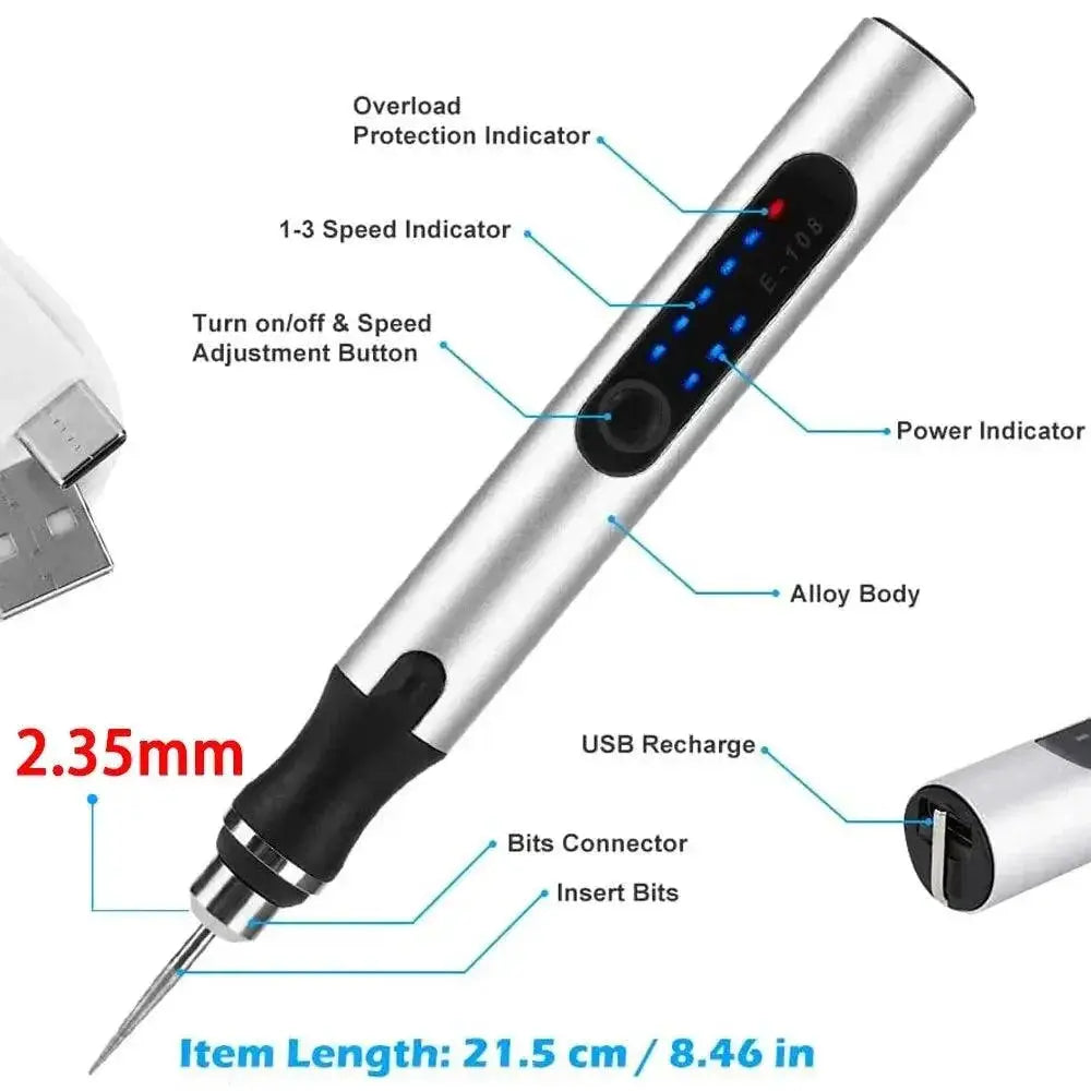 Portable Cordless USB Rotary Tool For Woodworking Engraving