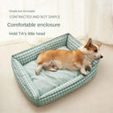 Cozy Square Lattice Pet Bed for Small Medium Dog Cat