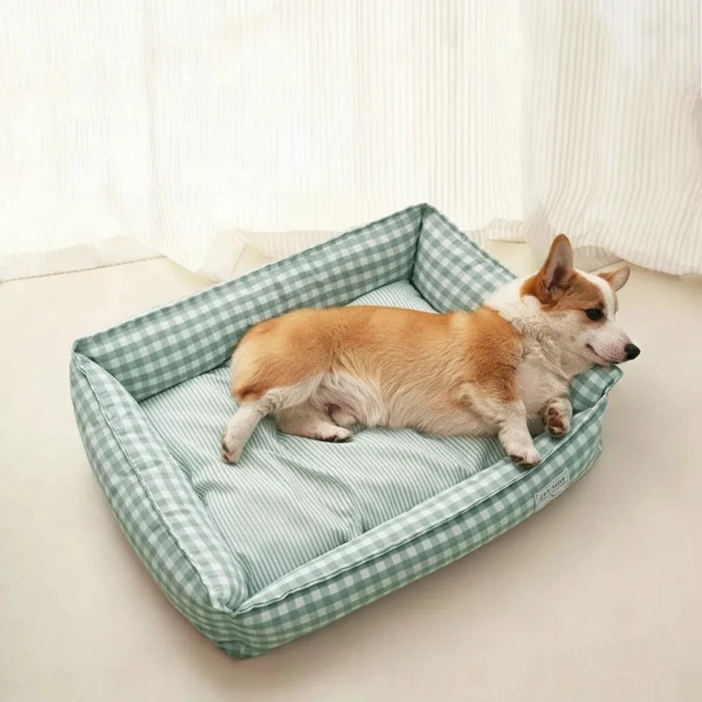 Cozy Square Lattice Pet Bed for Small and Medium Dogs Cats