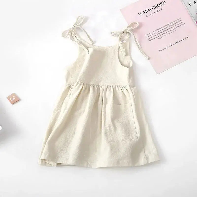 Cotton Summer Dress With Pockets A Line For Girls Cute Style