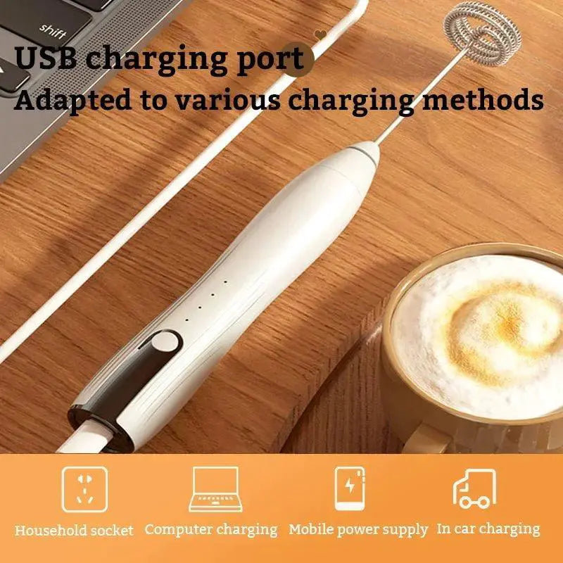 USB Rechargeable Milk Frother For Cafe Quality Foam At Home