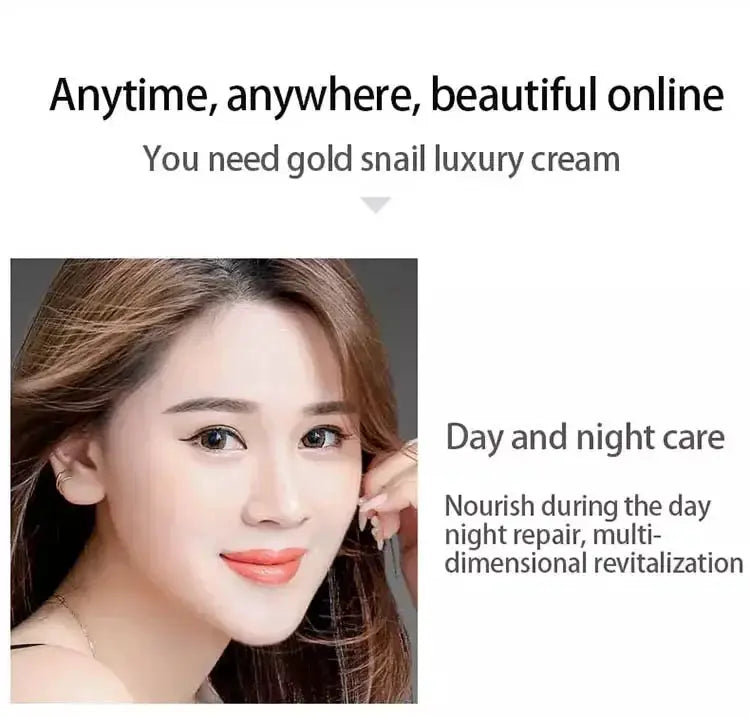 24K Golden Snail Collagen Cream Moisturizing and Skincare Essential Oil Control Facial Beauty Product Formulated for Women