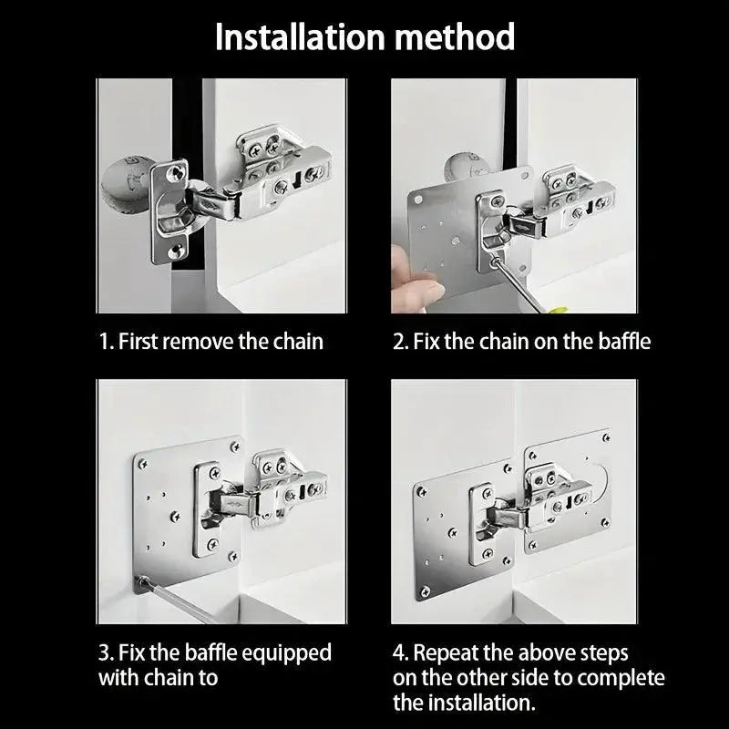10Pc Cabinet Hinge Repair Plate Kit for Cupboard Door Hardware - OurLum.com