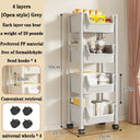 Trolley Bookshelf Portable Creative Kitchen Storage Rack Mobile