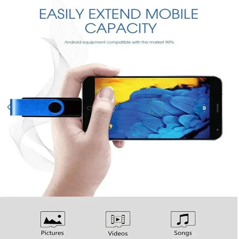 USB Flash Drive 3 In 1 Metal Pen Drive High Capacity 2TB