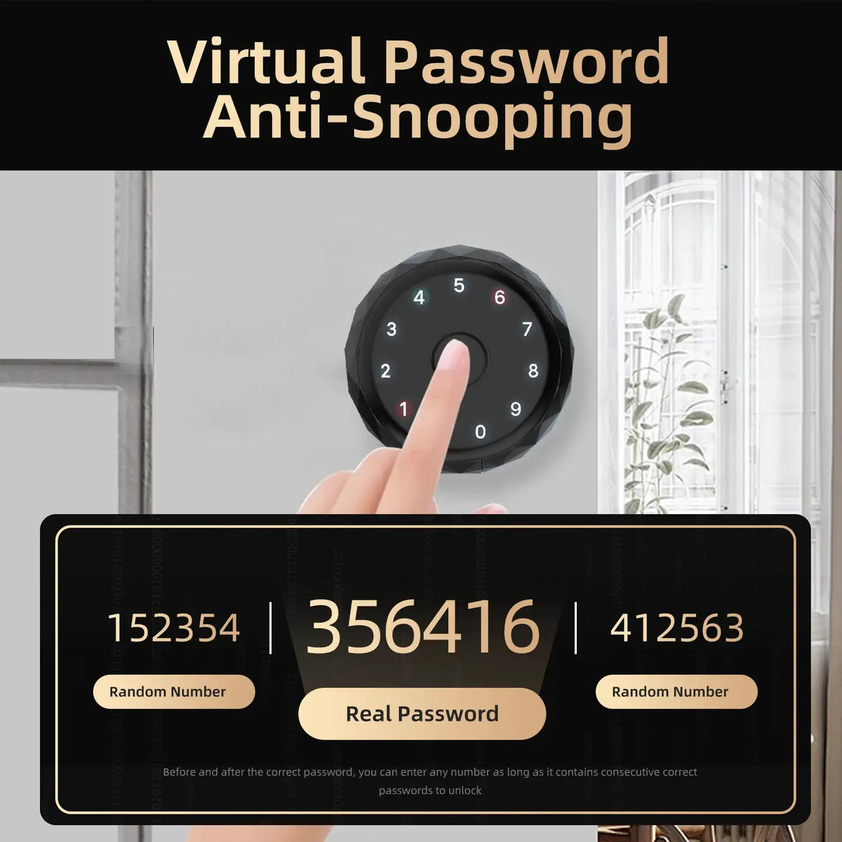 Viladepot Smart Lock Fingerprint, Passcode, App Control, Type-C Emergency Power, Indoor Door Lock