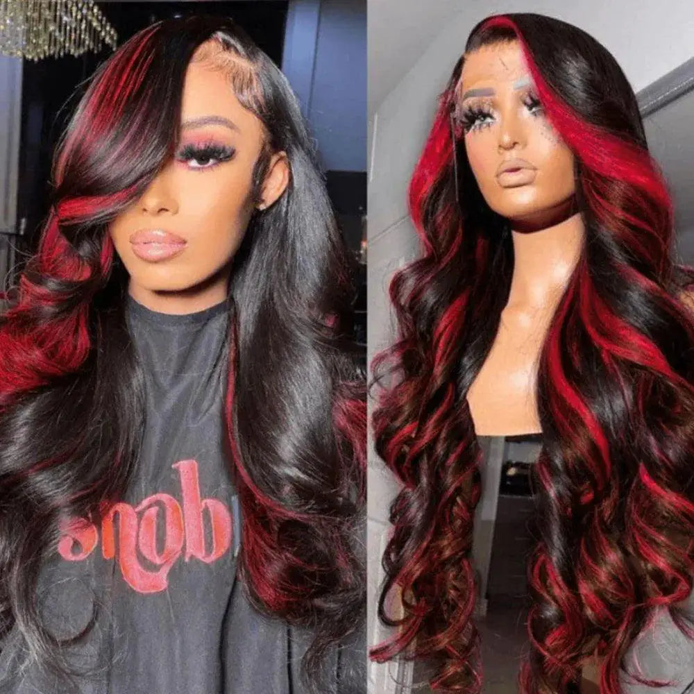 Vibrant Highlight Green Body Wave Lace Front Wig Remy Hair