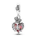 Halloween Skull Charm Bead Sterling