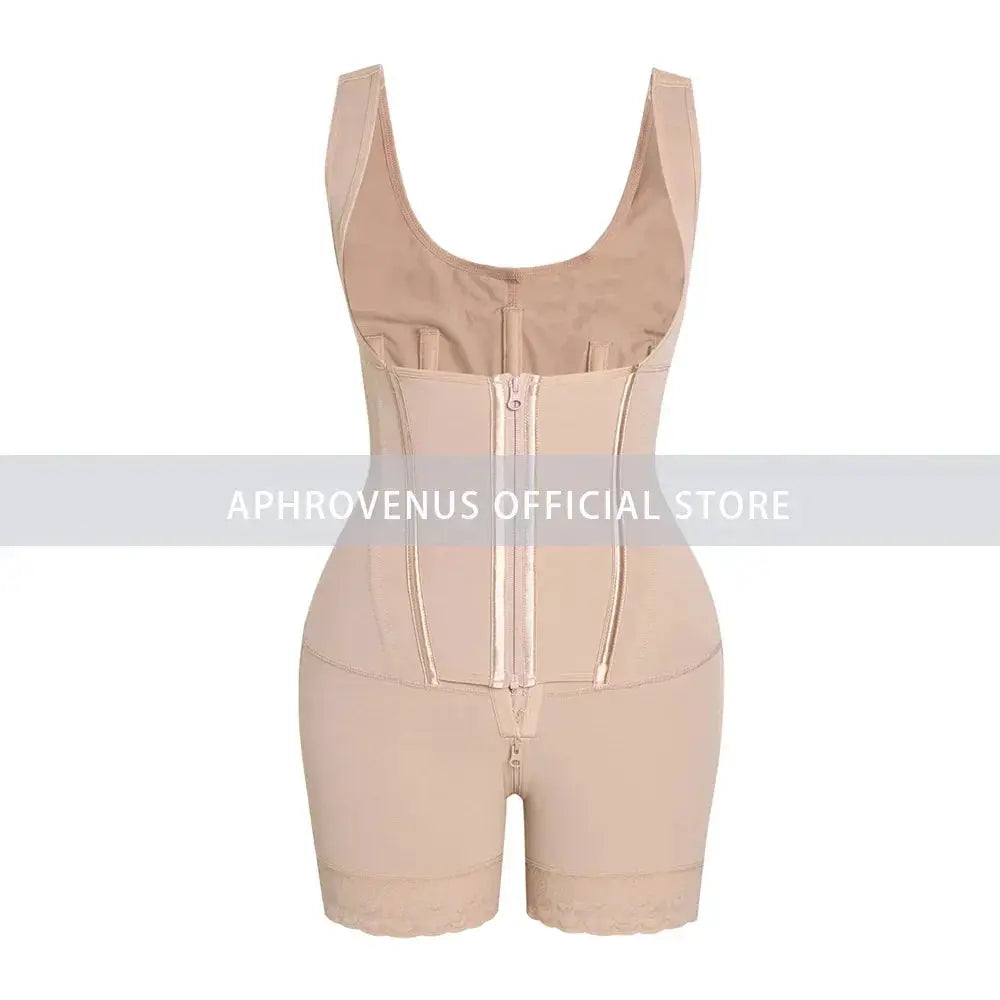 Double Compression Body Shaper Girdle With Front Zipper