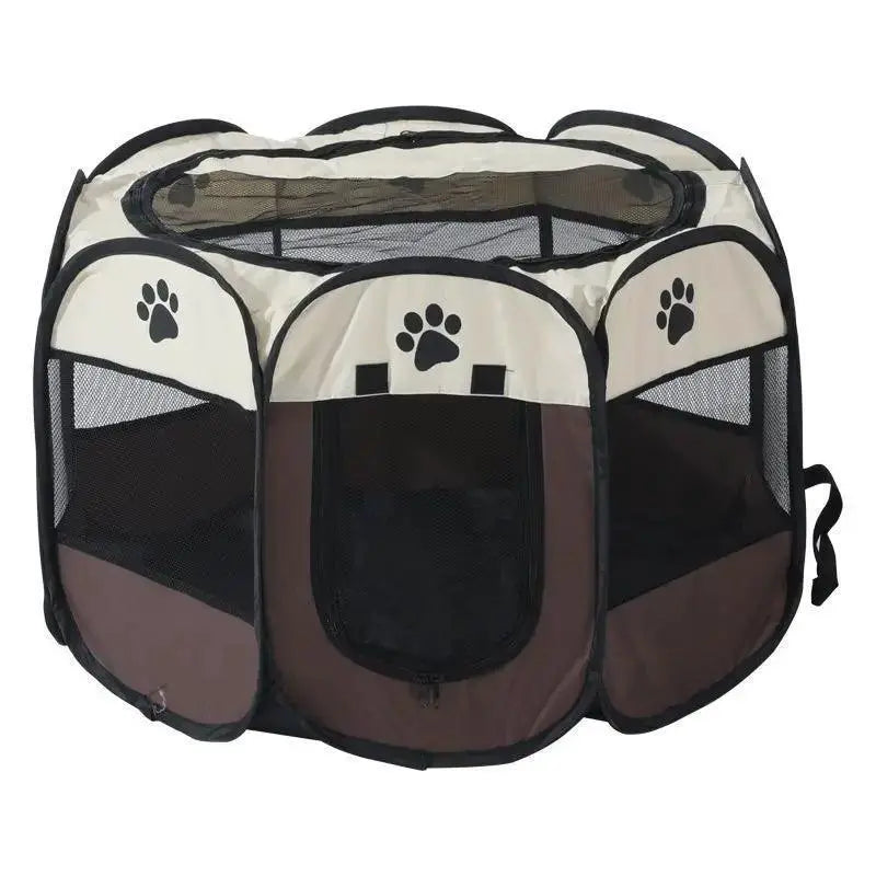 Foldable Outdoor Cat Tent for Summer Use — Coffee