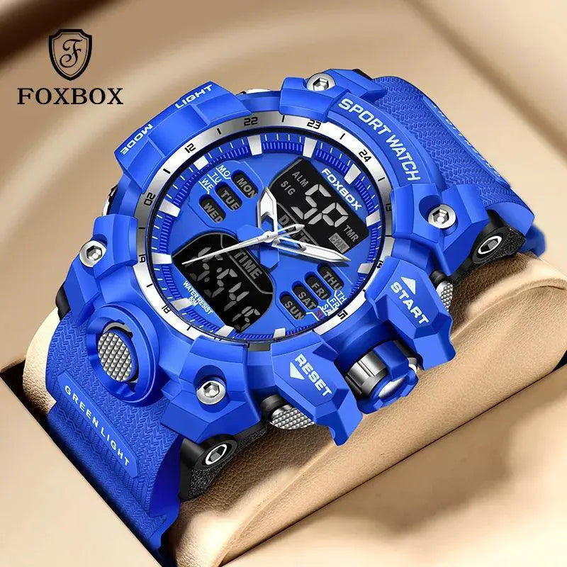 Red Dual Display Sports Watch Military Style Timepiece