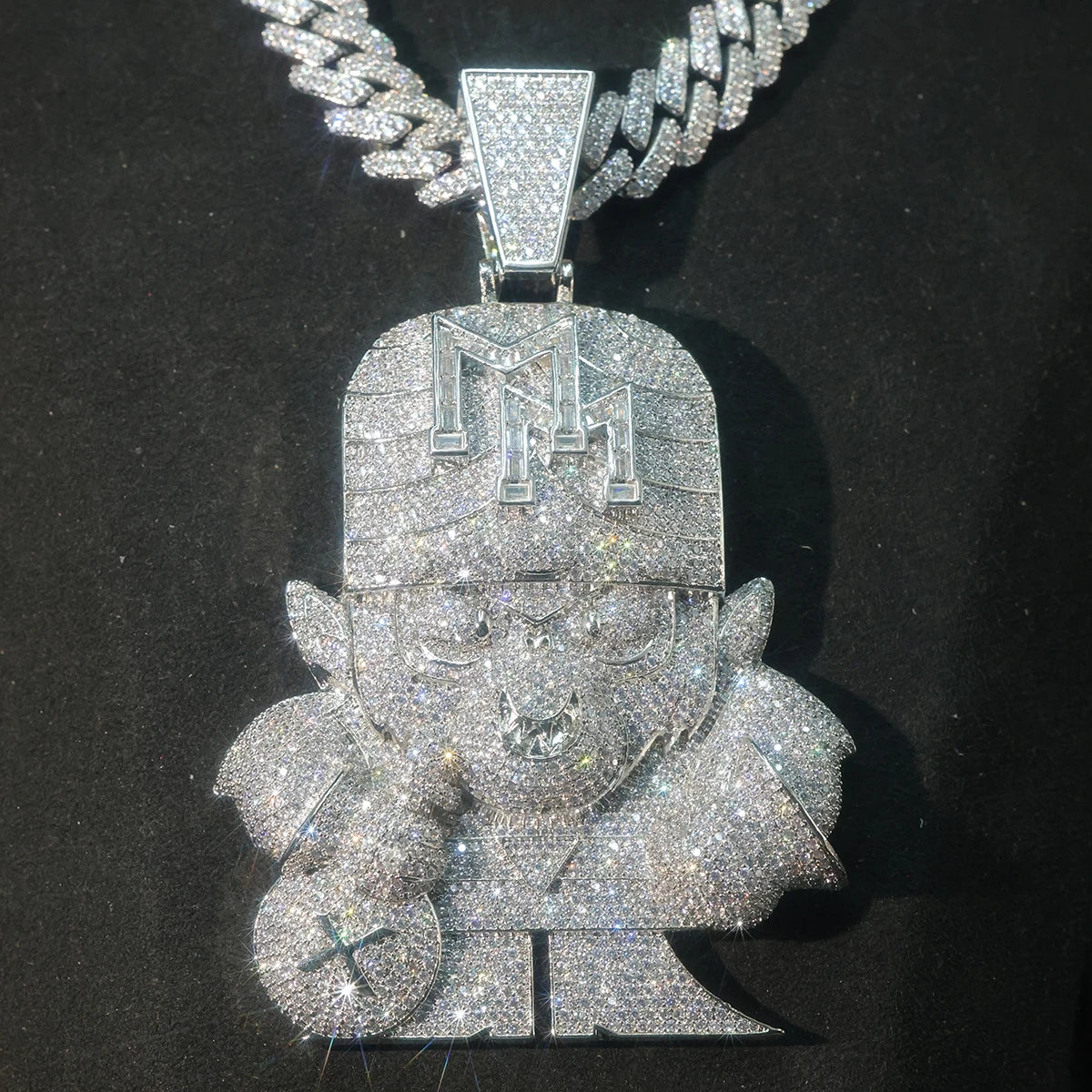 Iced Out D Monkey Pendant