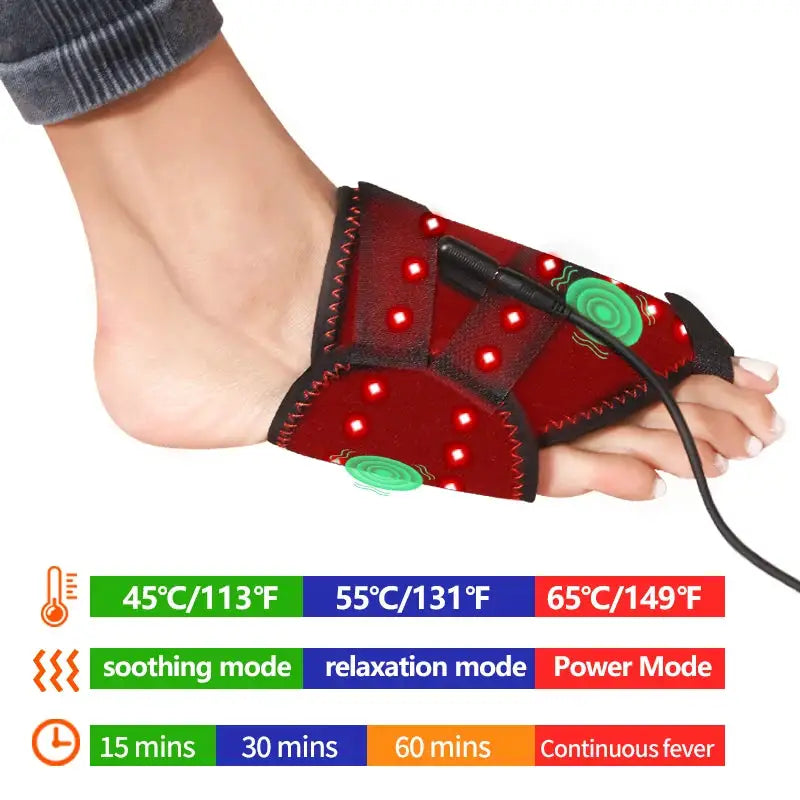 Electric Ankle Massager with 3 Gears Heated Wrap Foot Support Brace for Joint Sprain Pain Relief Vibration Heating Massage Stra