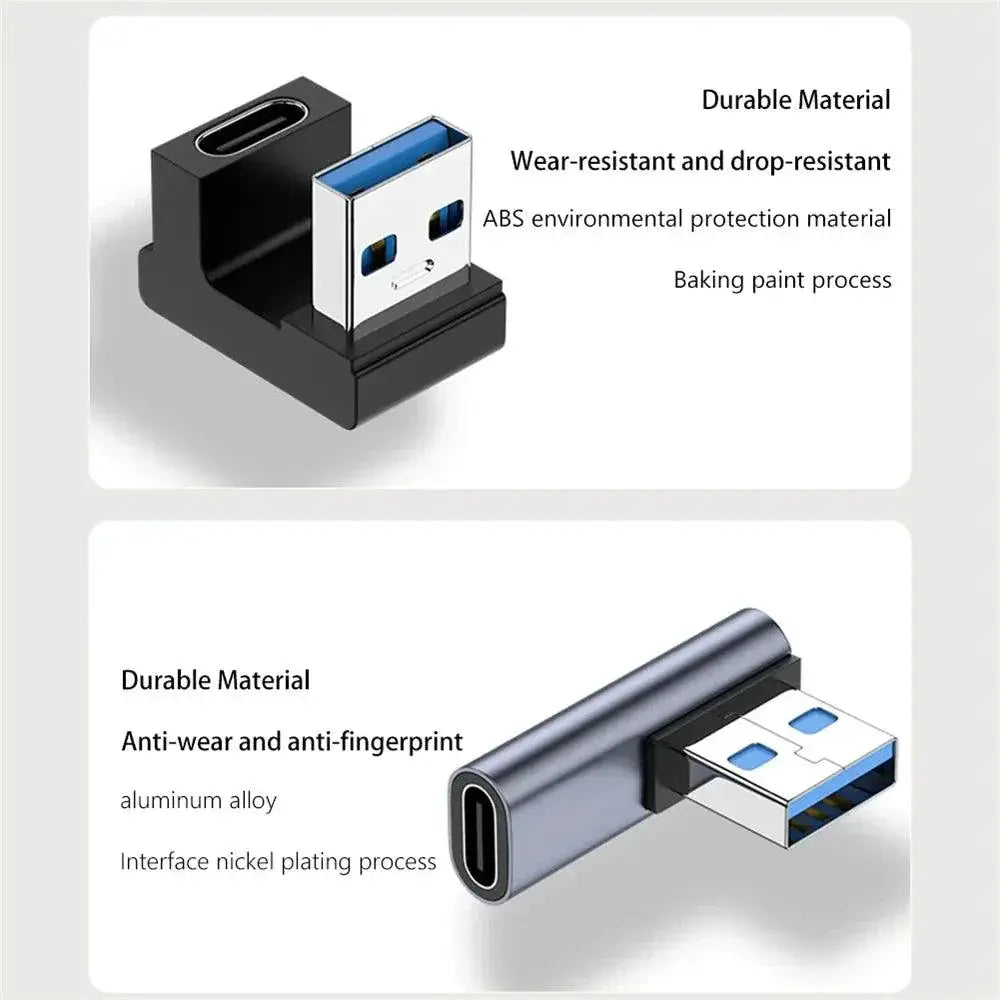 High Speed USB C Elbow Adapter For Fast Android Charging