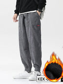 Baggy Corduroy Sweatpants Men Solid Color Casual Joggers