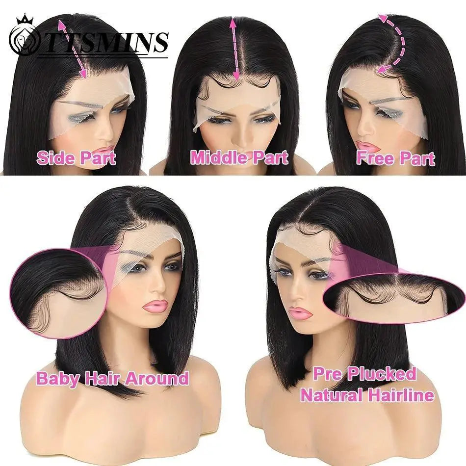 Bone Straight Bob Human Hair Wig 100 Percent Remy Brazilian