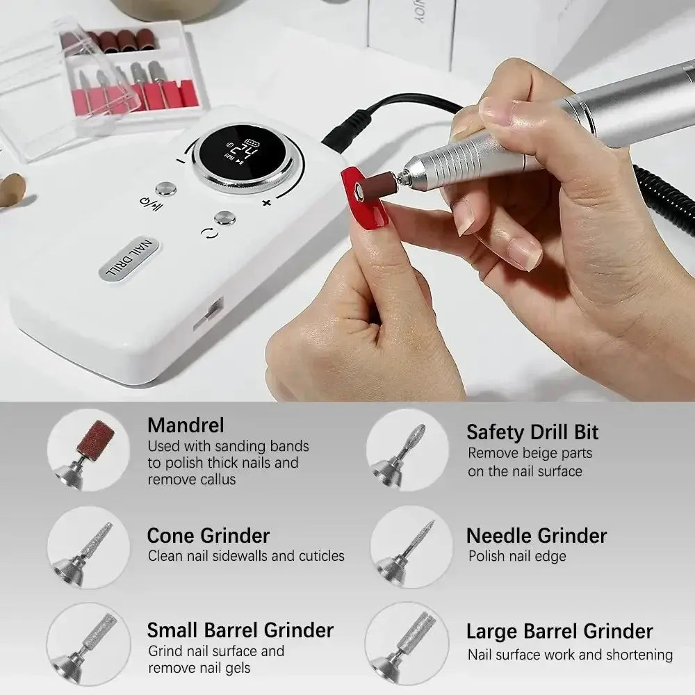 45000RPM Professional Electric Nail Drill Portable Nail File