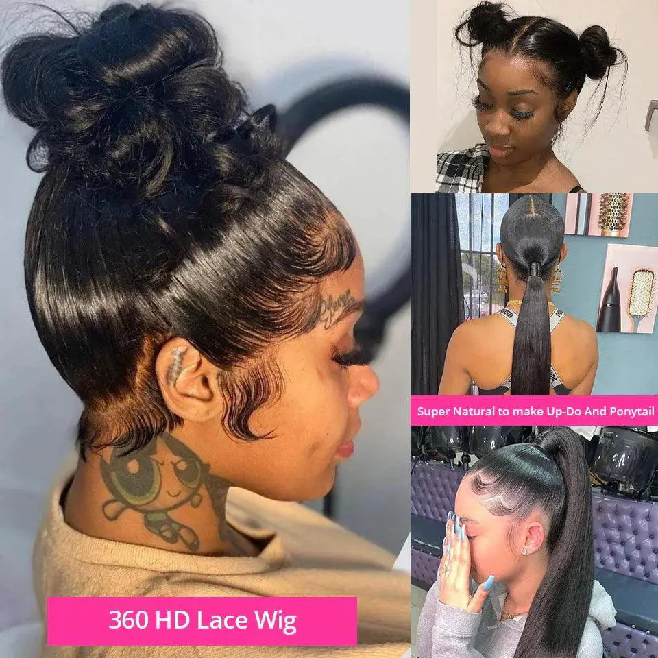30 Inch Pre Plucked 360 Lace Frontal Wig Brazilian Hair