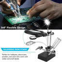 Hand Soldering Iron Stand With LED Magnifier For Repair