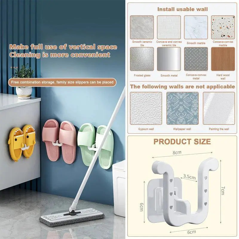 Slippers Wall Mount Organizer Space Saving Shoe Storage