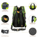 40L Water Resistant Travel Backpack For Camping Hiking Gear