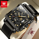 Olevs Square Leather Watch For Men