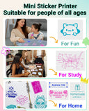 57mm Mini Bluetooth Thermal Sticker Printer Inkless Color On Clear Paper Gifts
