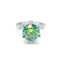 Sterling Silver Silver Round Moissanite Ring
