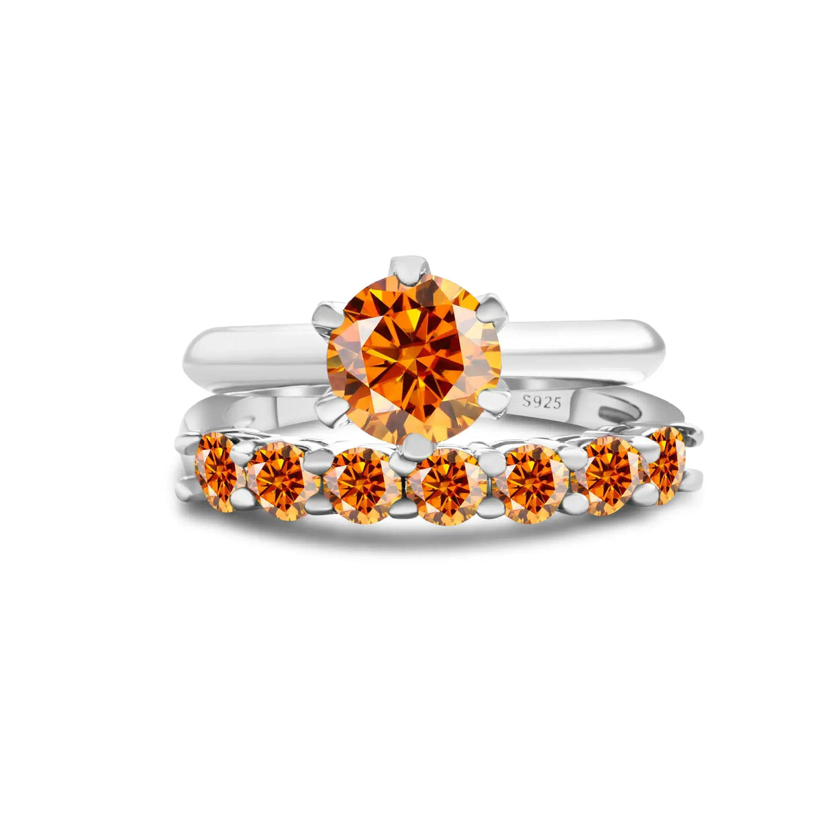 Moissanite Ring in Sterling Silver Piece — product view 3