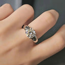 Moissanite Engagement Ring Sterling Silver