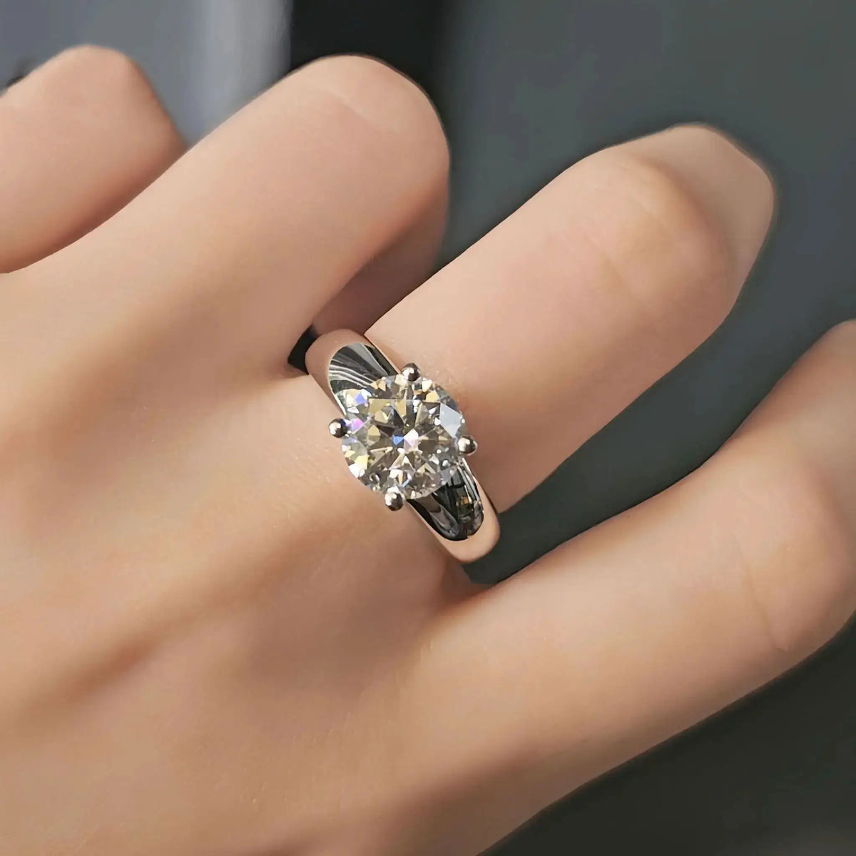 Moissanite Engagement Ring Sterling Silver — product image 2
