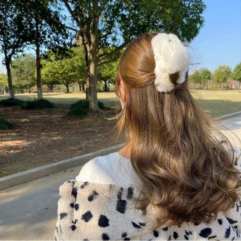 Crab Plush Fur Hair Clip Trendy Accessory For Girls
