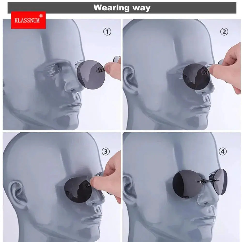 Vintage Clip-On Matrix Morpheus UV400 Sunglasses for Men