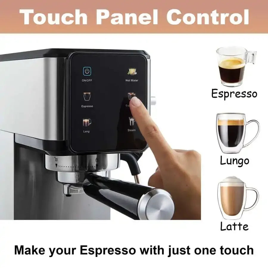 Espresso Machine With Dual Boiler, LCD Touch Control & Milk Frother — product view 4