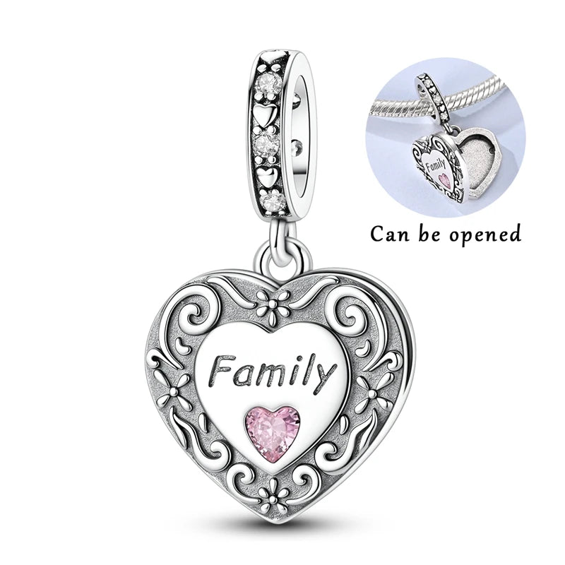 Sterling Silver Charm Family Love