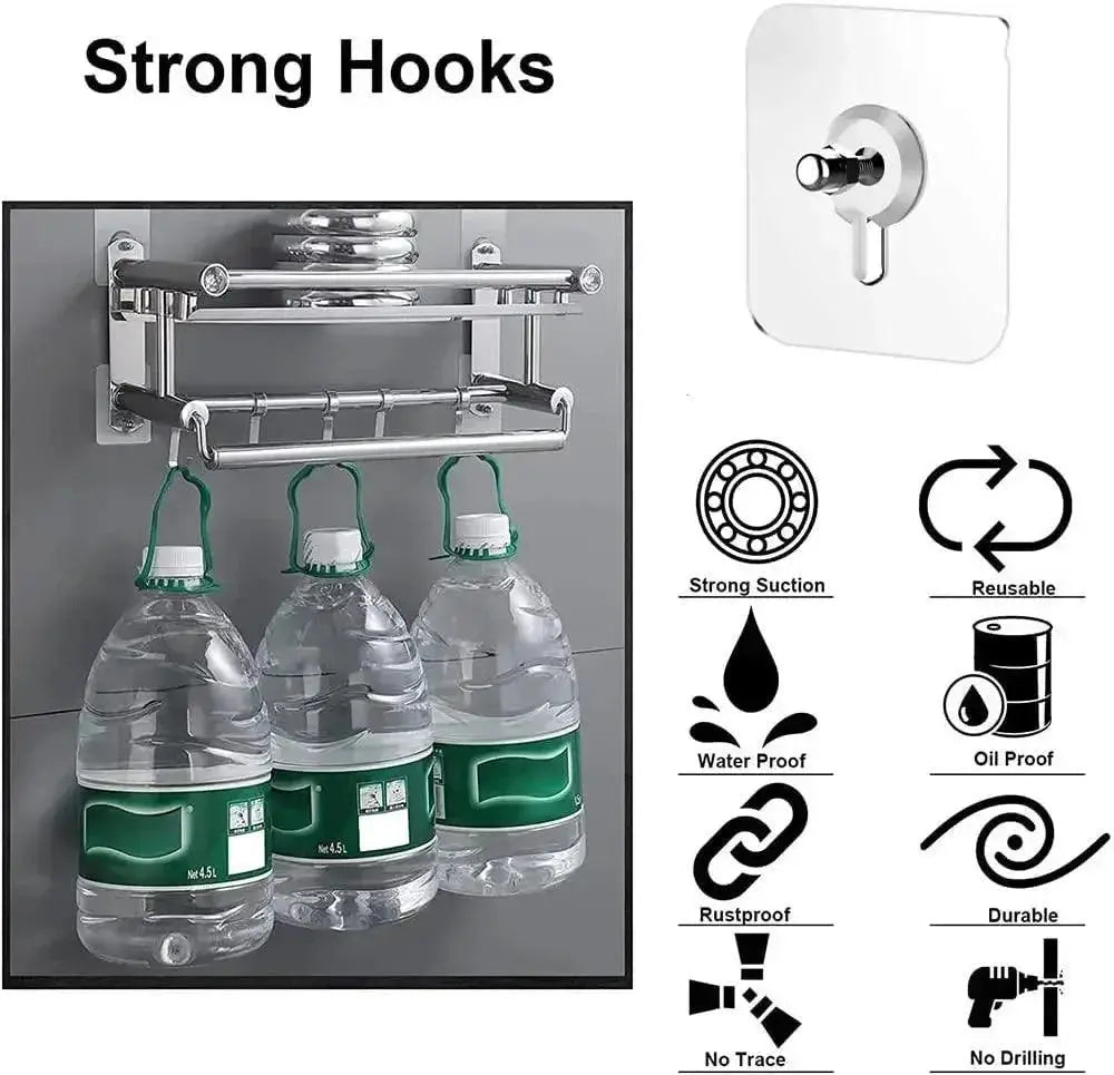 Adhesive Wall Hooks Heavy Duty Organizer For Kitchen Storage