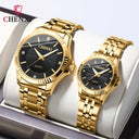 Elegant Rhinestone Stainless Steel Watches for Couples Set