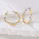 Hoop Earrings Sterling Silver Cz