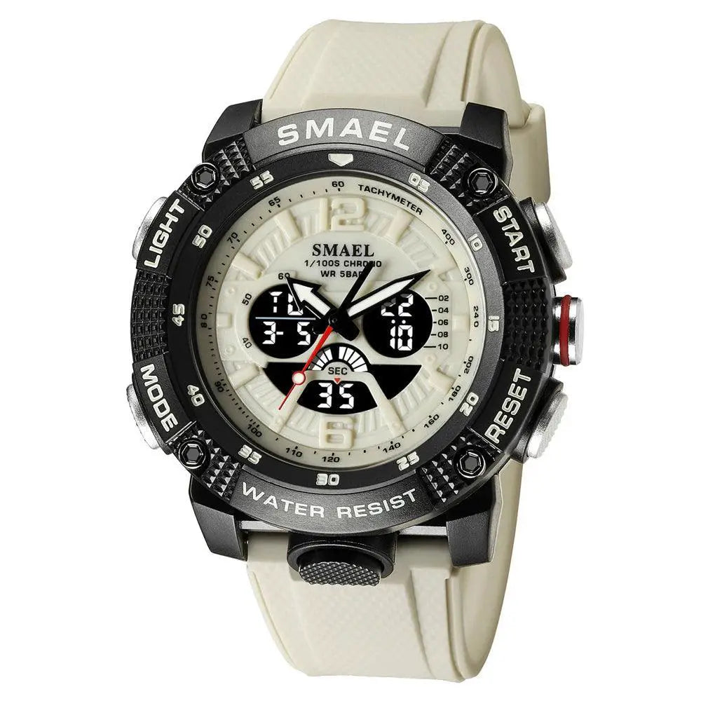 SMAEL LED Sports Watch Dual Time Display Water Resistant