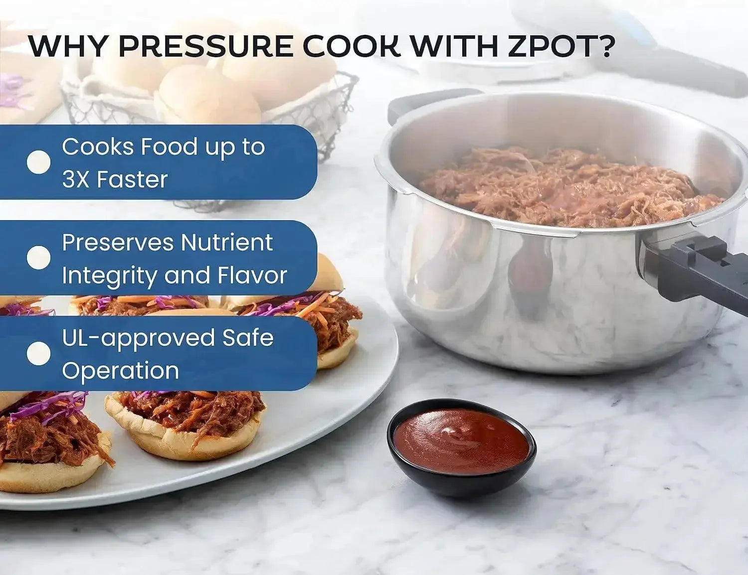 Stainless Steel Pressure Cooker 4.2 Quart Fast Cooking