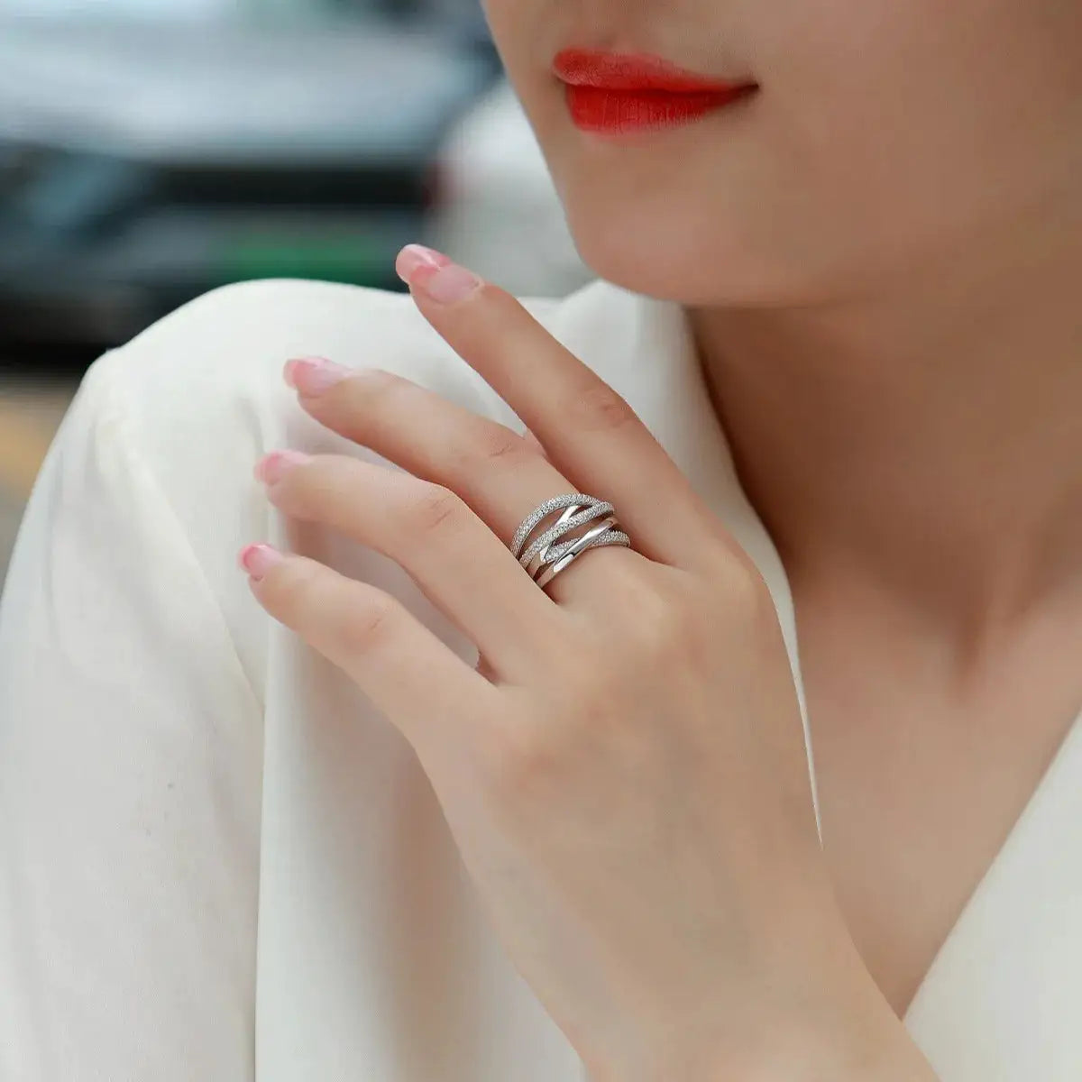 Elegant Sterling Silver Silver Moissanite Gift Ring — product image 2